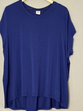 Athleta With Ease Tee 1X Purple Modal Tunic High Low Dolman Sleeve Plus Size
